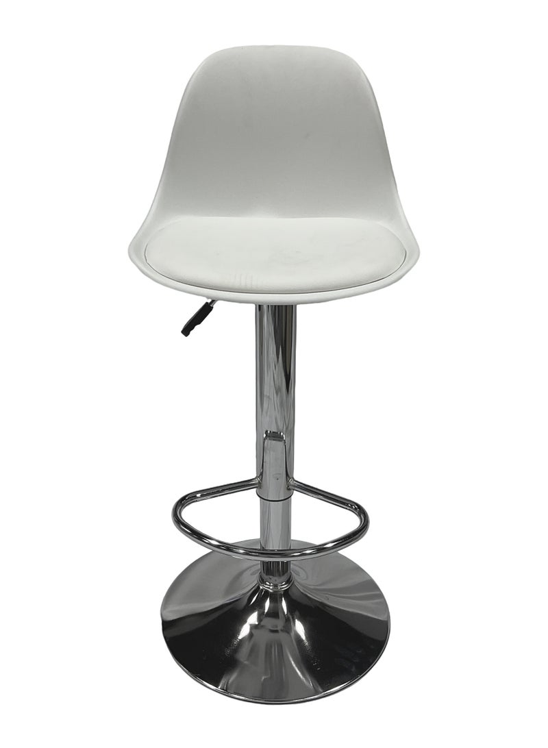 MAPLE HOME DECORATION Maple Home Decoration Swivel High Chair Bar Stool Adjustable Up Down Stainless Steel Base Office Restaurant Furniture (White 2 Pcs) - Image 2